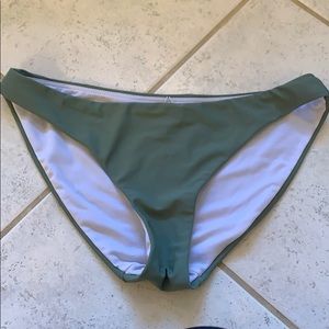 Olive Solid Colored Maternity Bikini Bottom